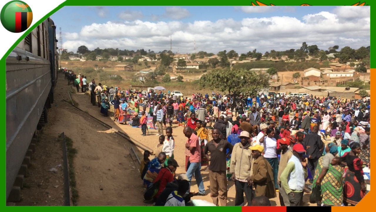 NAKONDE Railway Station along the Border is Crowded with people - TAZARA Railway [Vol.17] ZAMBIA