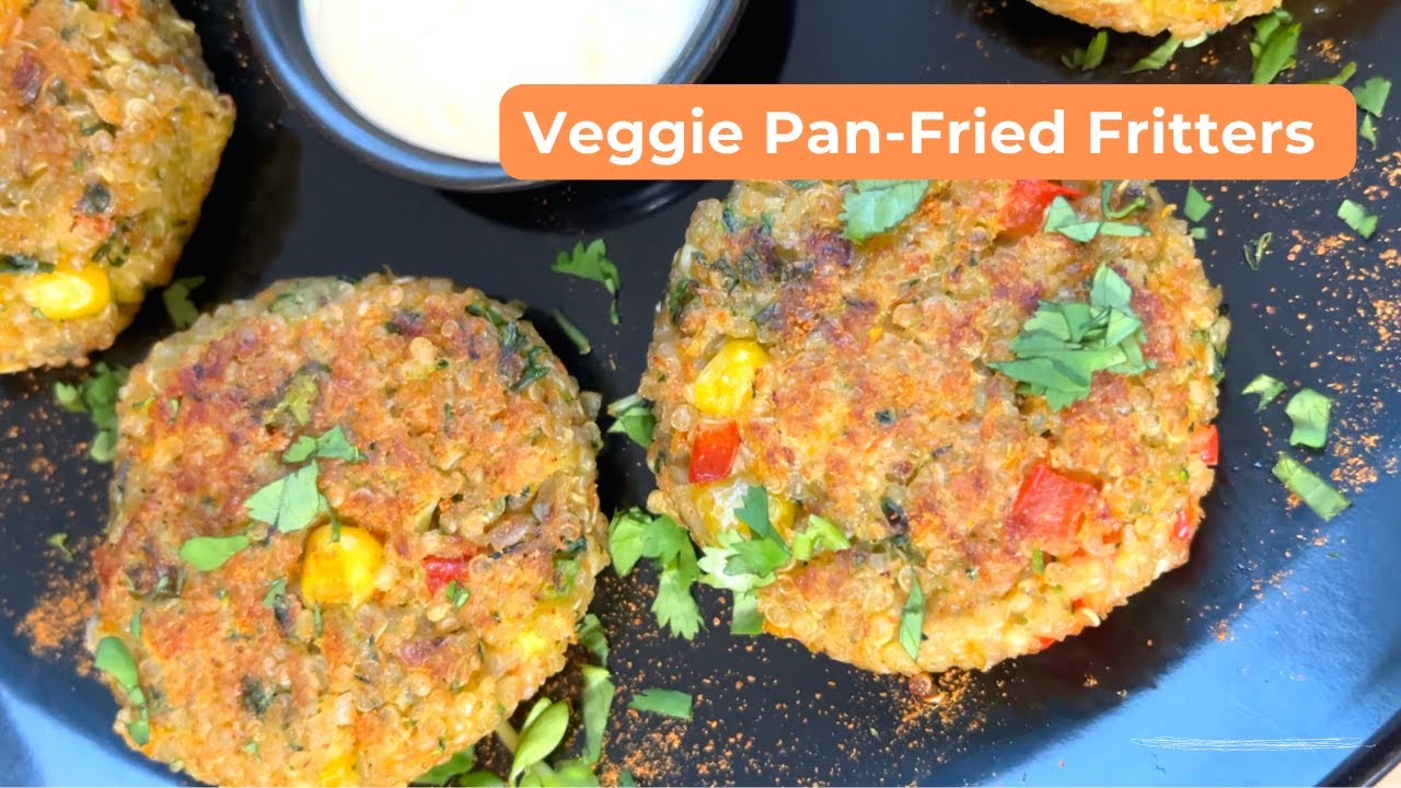 Veggie and Quinoa Pan-Fried or Air-Fried Fritters | Healthy and Delicious Snack