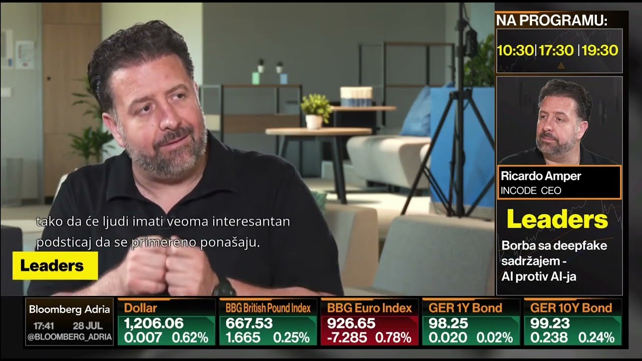Ricardo Amper on Bloomberg Adria: The Future of Trust with Incode