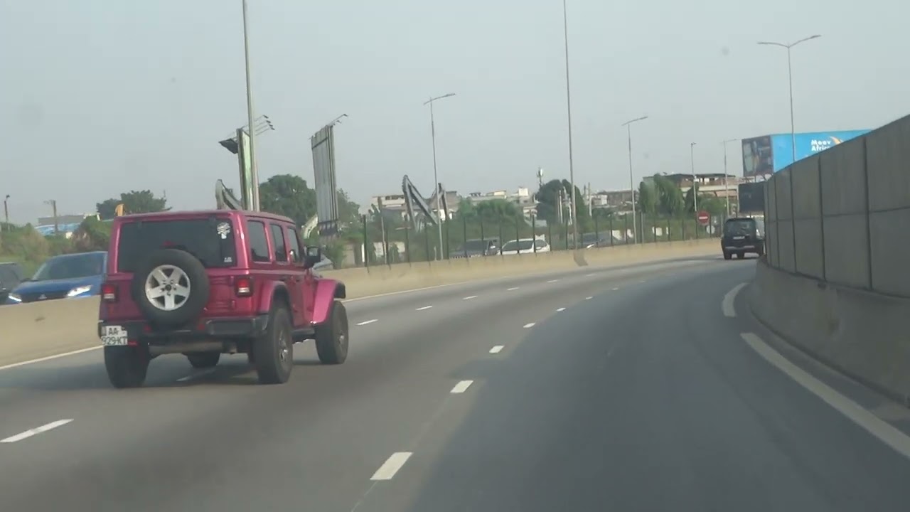 DRIVING IN ABIDJAN, COTE D'IVOIRE, WEST AFRICA.