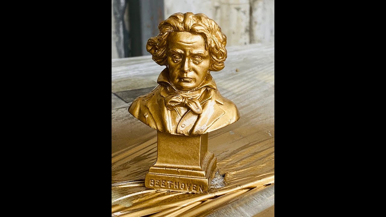 Polisan Altın Varak Yaldızlı Sprey Boya ile Mozart Bach ve Beethoven Mini Heykellerinin Boyanması !!
