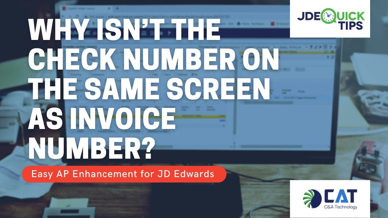 JDE Quick Tips - How to get Check & Invoice Number on the same JDE Supplier Ledger Inquiry screen.