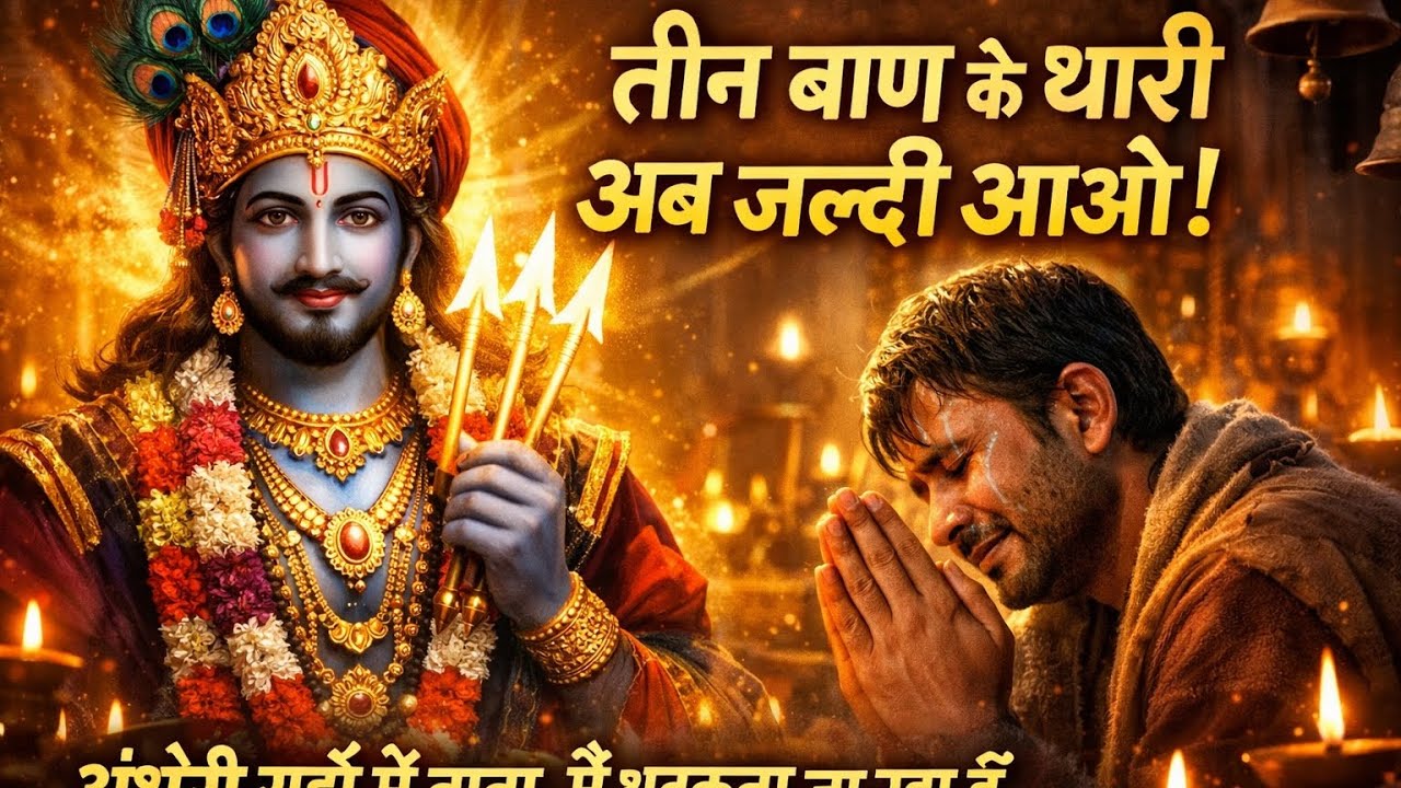“तीन बाण के धारीअब जल्दी आओ!”अंधेरी राहों में बाबा, मैं भटकता जा रहा हूँ, #khatushyam #shyambaba 
