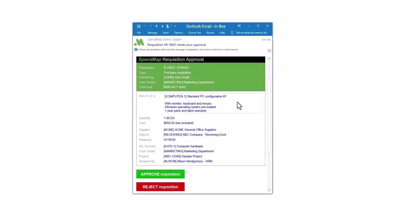 Requisition and Approval Software Demo v16 - simplify your company's purchase approval process.