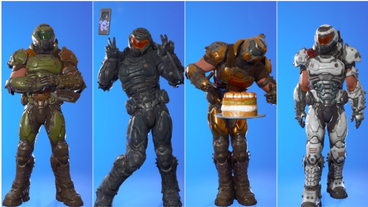 fortnite DOOM SLAYER Skin Showcase с серией иконок Танцы и эмоции|fortnite Глава 4 Сезон 1