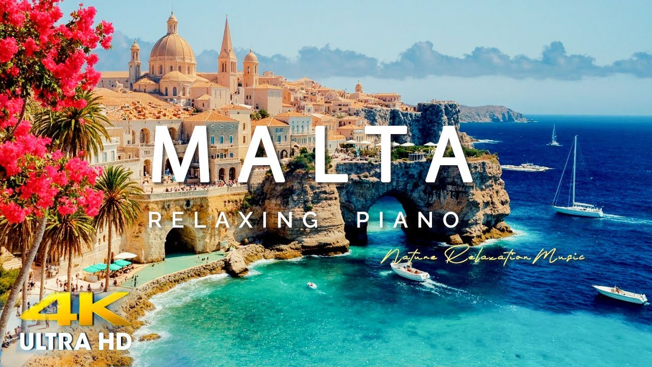 FLYING OVER MALTA (4K UHD) - Relaxing Music Along With Beautiful Nature Videos - 4K Video Ultra HD