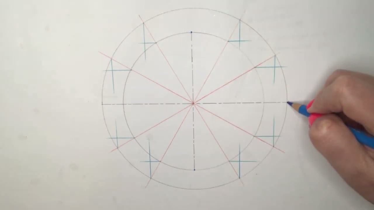 DCG JC Ellipse construction - Concentric circles method