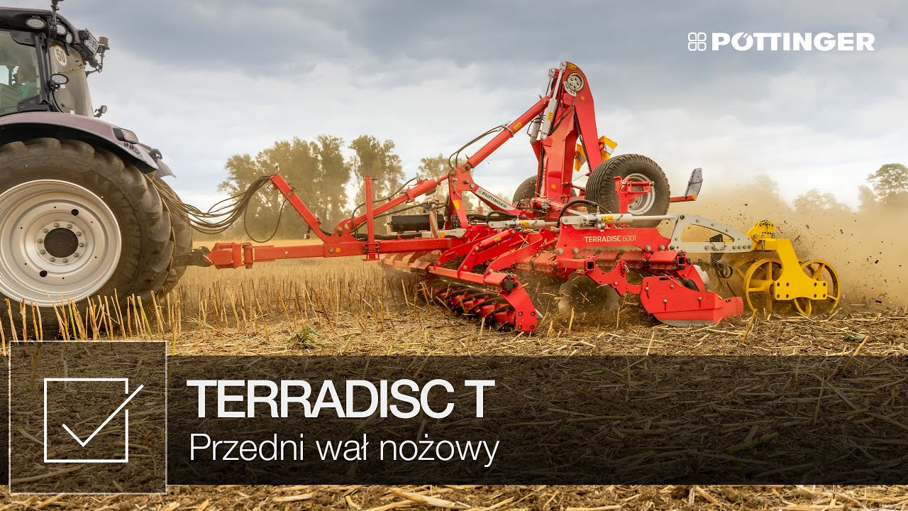 Ciągana krótka brona talerzowa TERRADISC T z wałem nożowym | PÖTTINGER