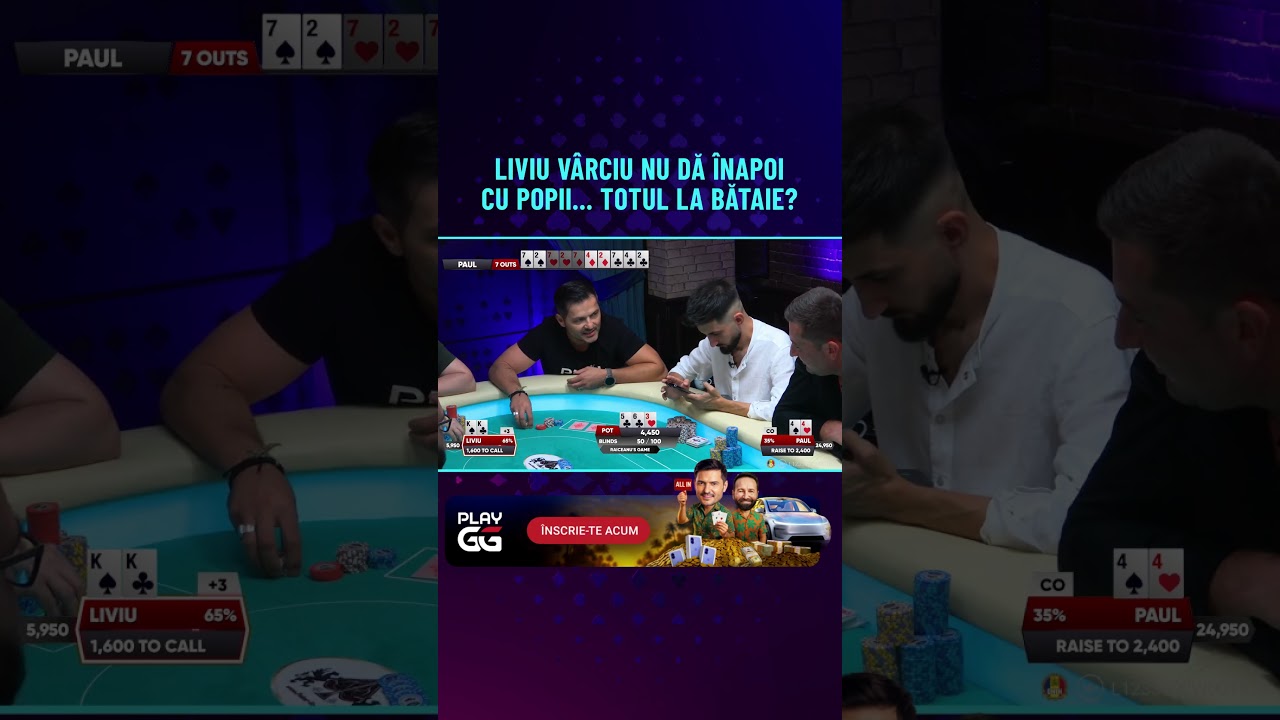 Liviu V&acirc;rciu cu KK 😱 Față &icirc;n față cu presiunea unei m&acirc;ini decisive de poker