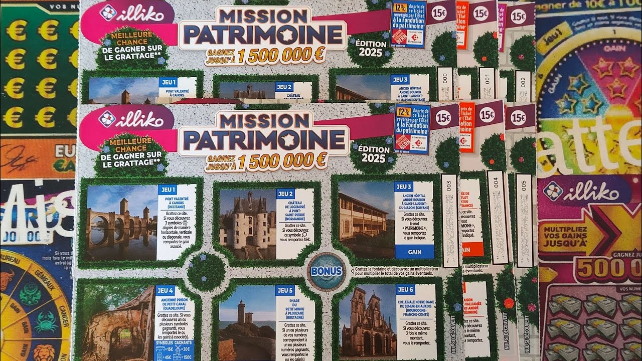 Grattage Mission Patrimoine 2025 : 6 Tickets FDJ !