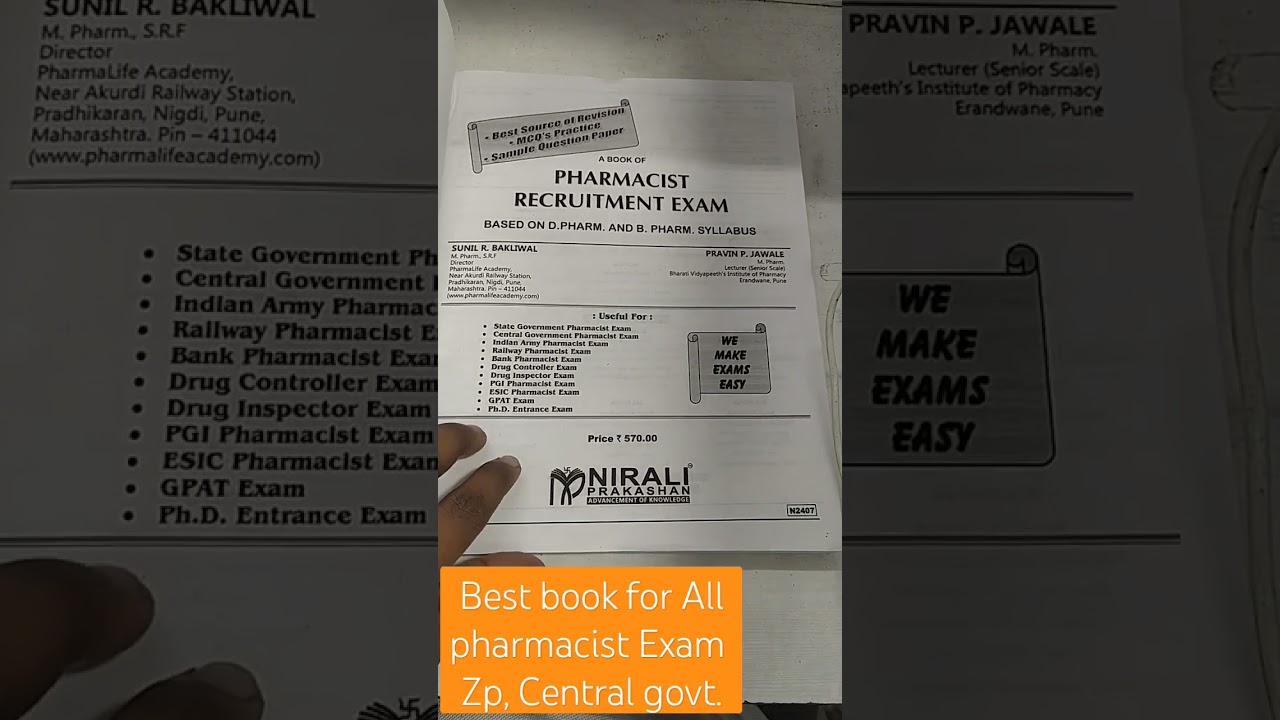 Best Books for All Pharmacist exam. (pharmacy diploma all basic concept are clear in book)eg .zp