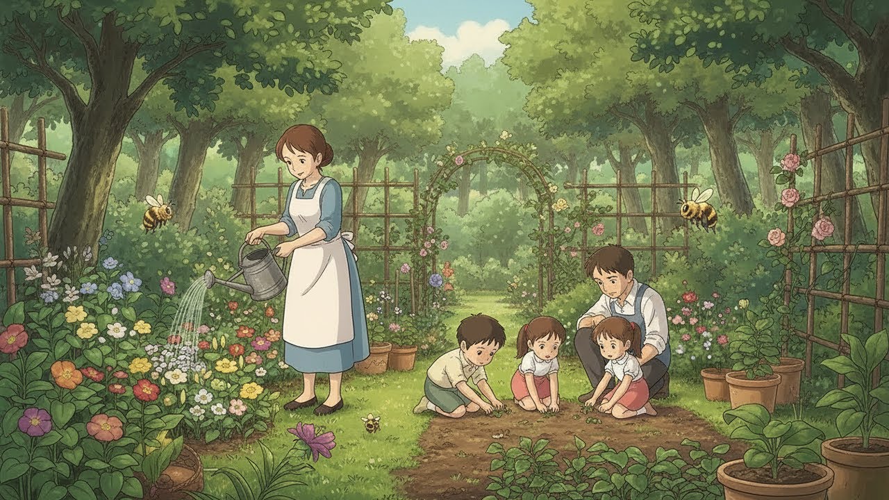 A Quiet Life in the Countryside  | Ghibli Style Peaceful Family ASMR🌿🌦️