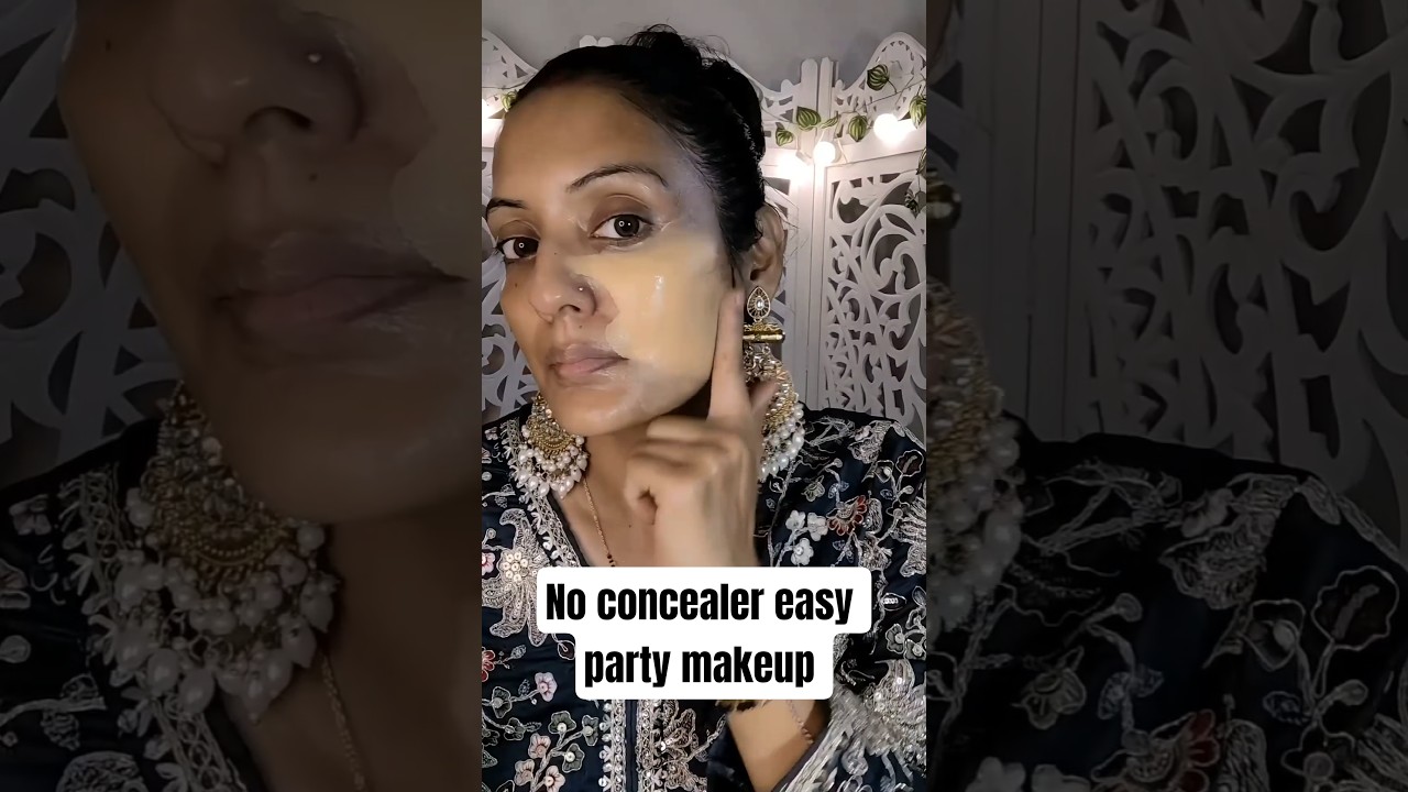 No concealer easy party makeup #makeupforbeginners #quickpartymaleup #makeup #neetusati #neetumakeup