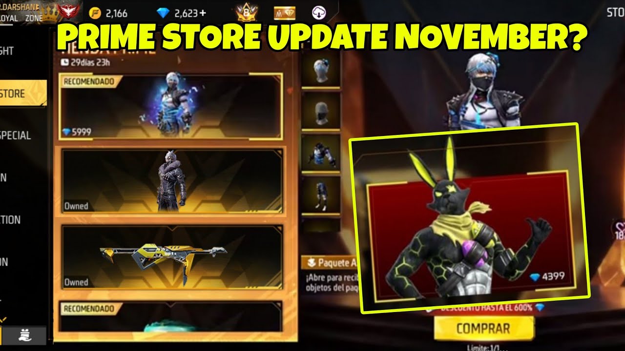 PRIME STORE FF NOVEMBER | PRIME STORE UPDATE FREE FIRE | Prime Store FF Review | Free Fire New Event