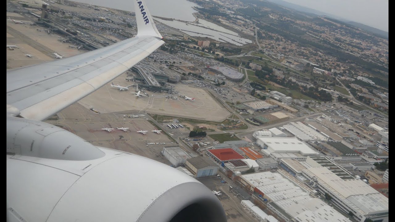 4K Ryanair Boeing 737-800 flight video, Marseille to Stansted - FR6542