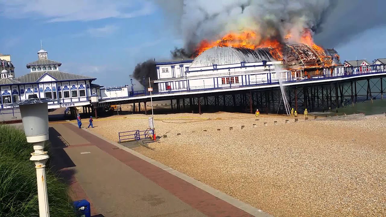 Eastbourne Pier on fire