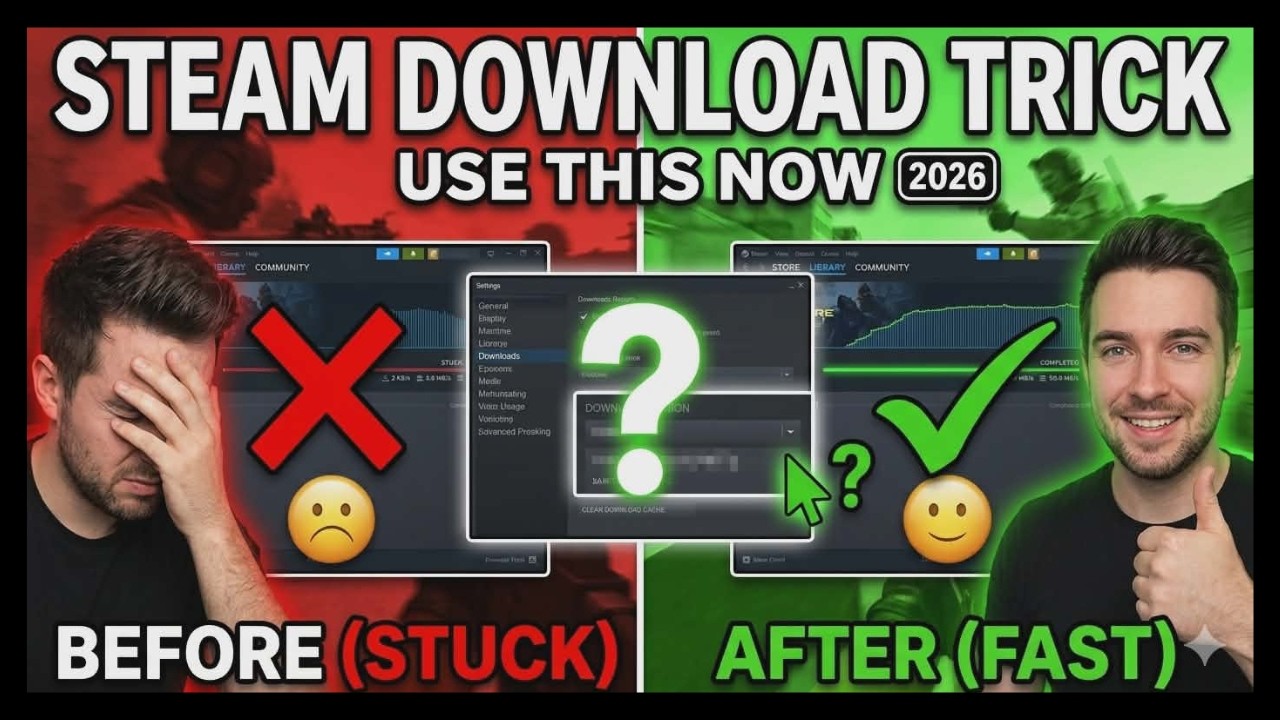 Загрузка в Steam зависла или идёт медленно? Исправьте это за 30 секунд!