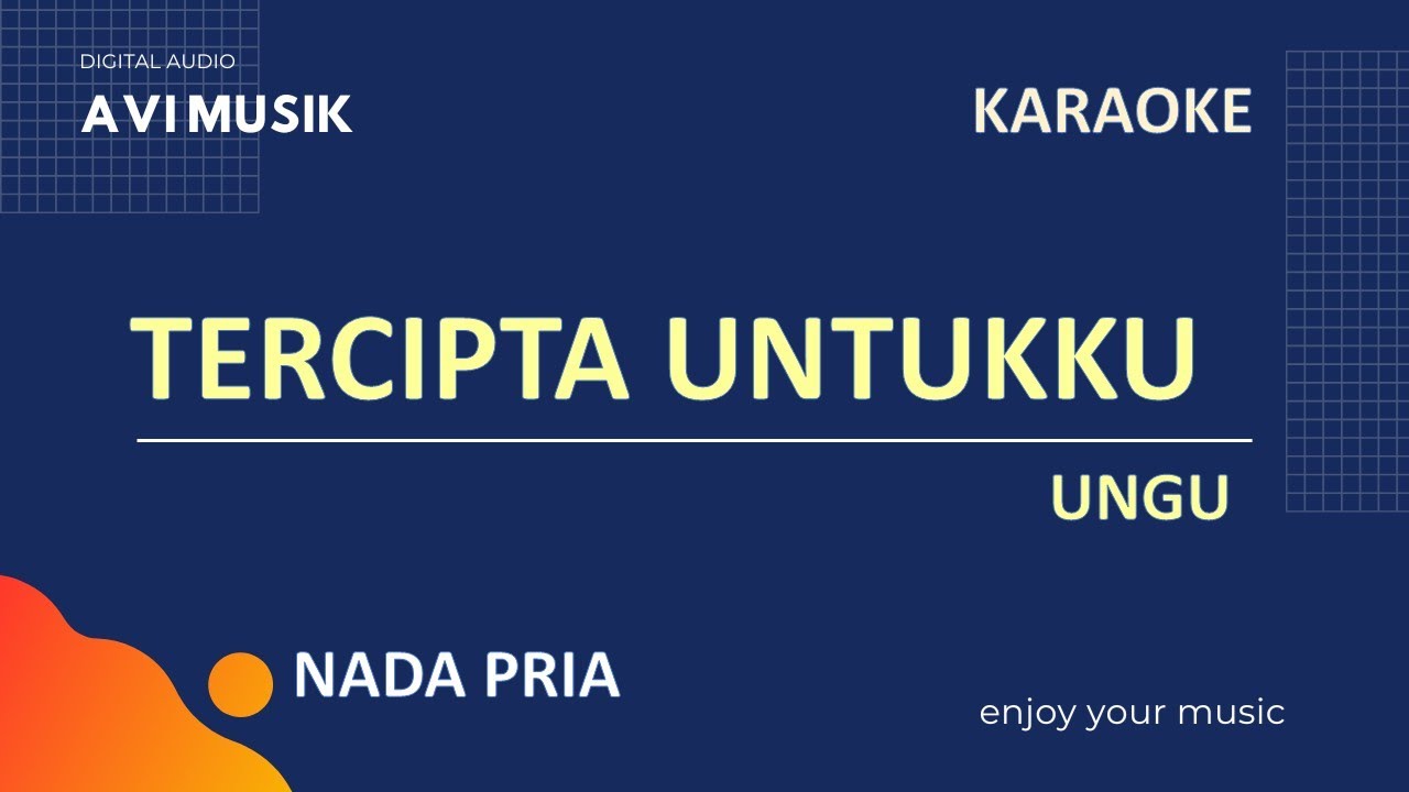Tercipta Untukku - Ungu Band | Karaoke Nada PRIA | Avimusik