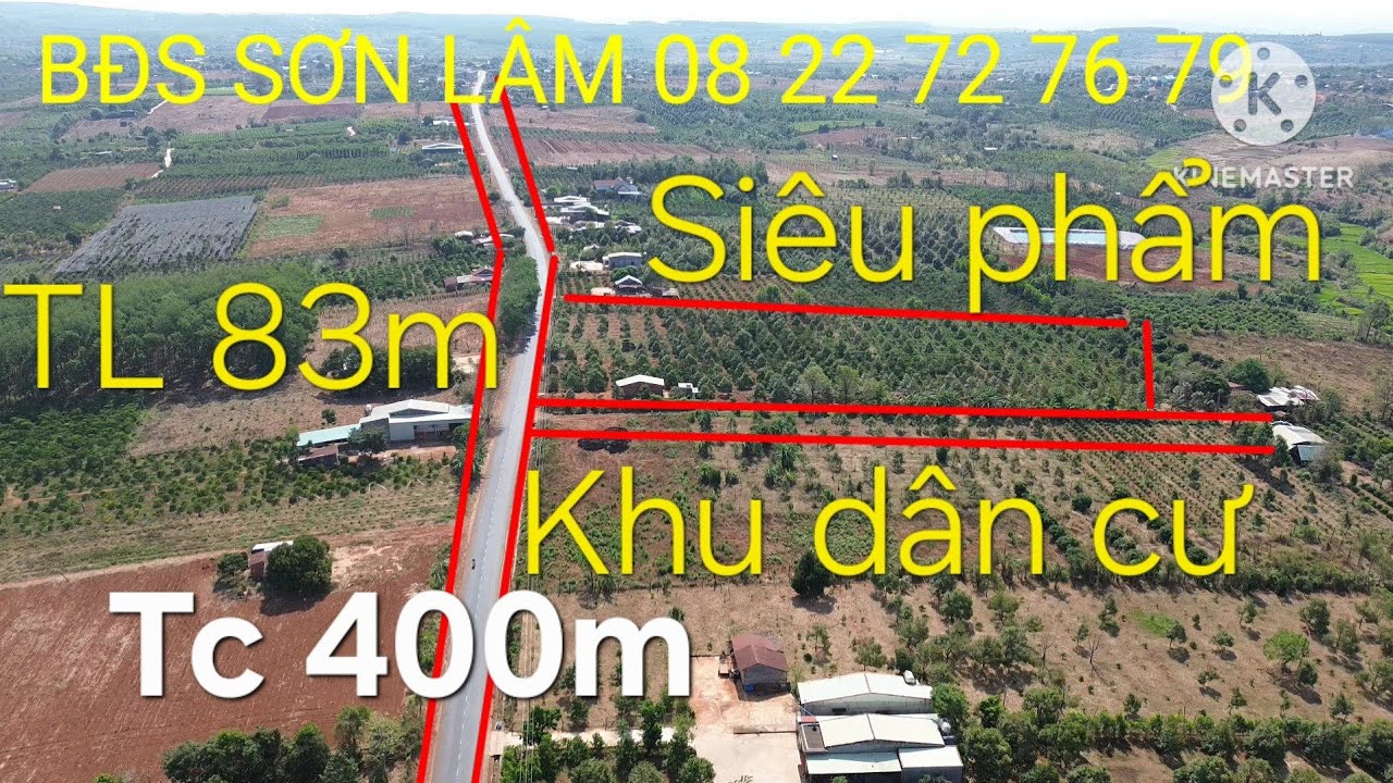 Siêu phẩm 1,25ha, 83m TL, 400tc, khu dân cư, cà phê, sầu riêng, lh 08 22 72 76 79. 