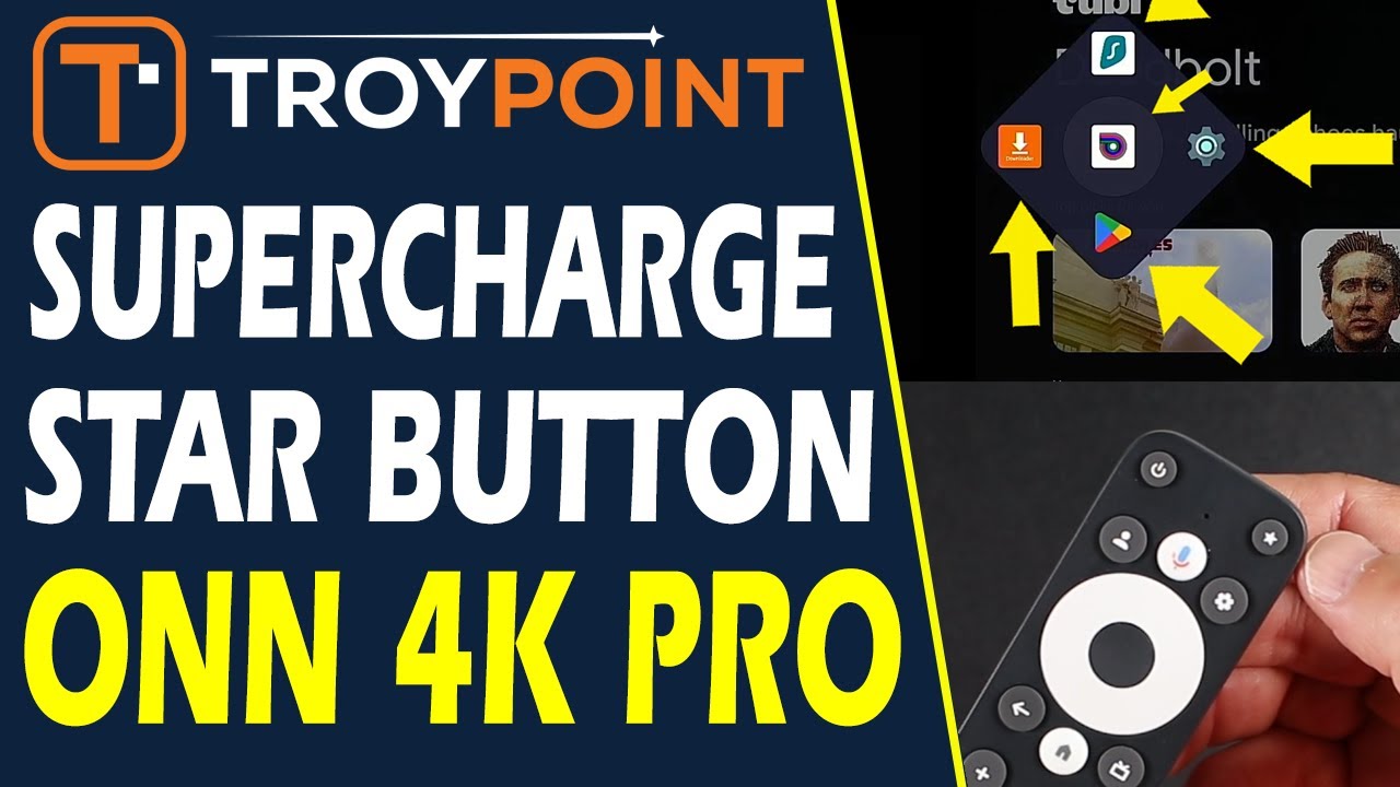 Кнопка Supercharge Star на пульте дистанционного управления Walmart Onn 4K Pro — также работает н...