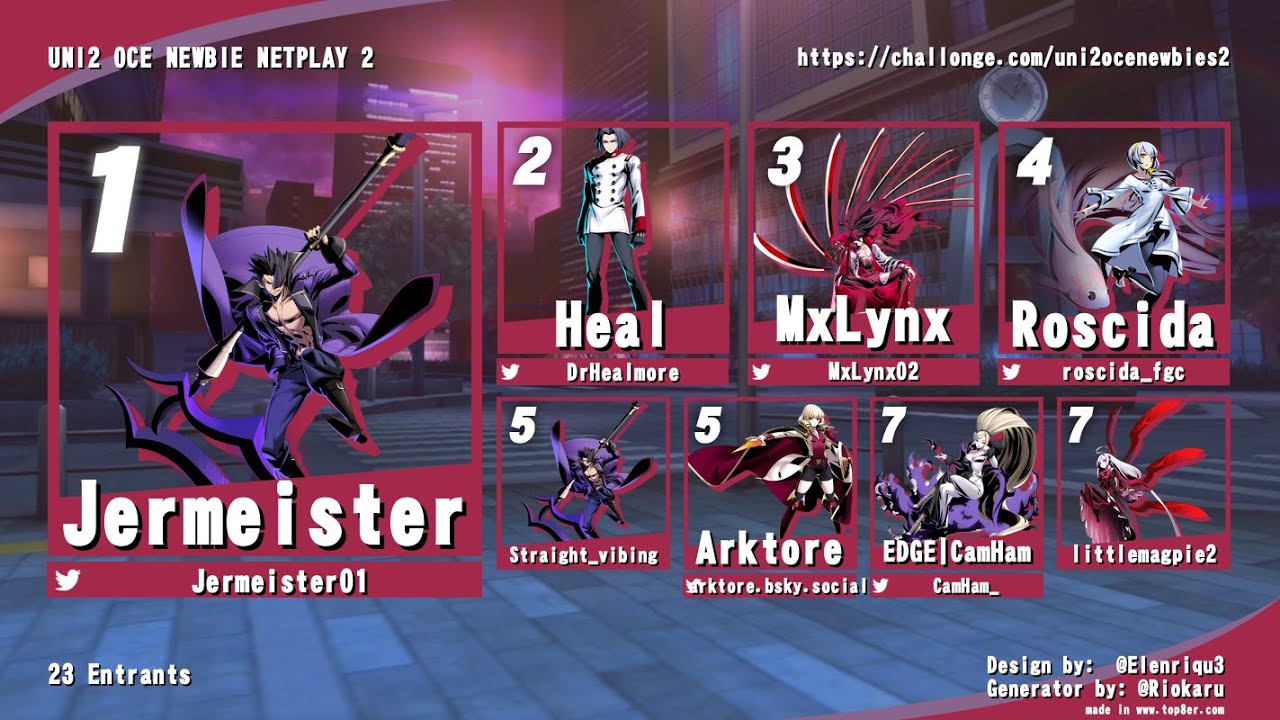 UNI2 OCE Newbie Netplay Bracket 19/01/2026