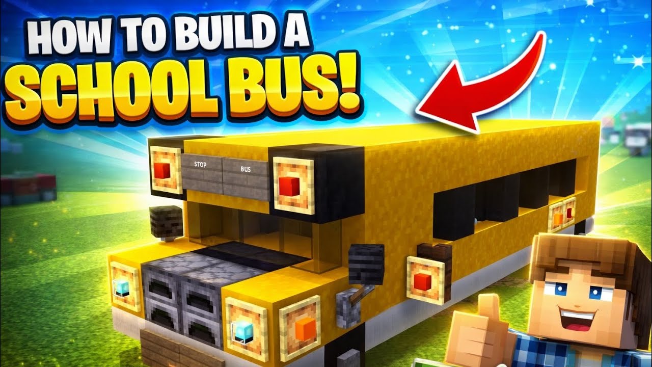 Как построить школьный автобус в Minecraft 🚌 | Простой пошаговый урок по созданию транспортного с...