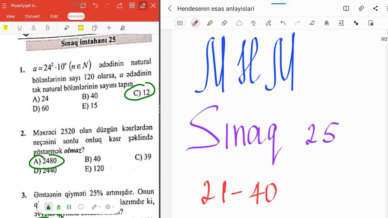 MHM 60 bal Sınaq Test 25 (21-40)