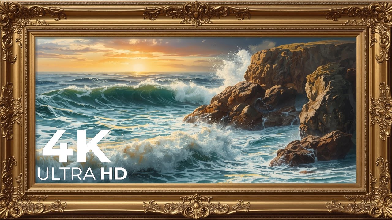 Cinematic Ocean Waves 4K | Ultra HD Relaxing TV Wallpaper