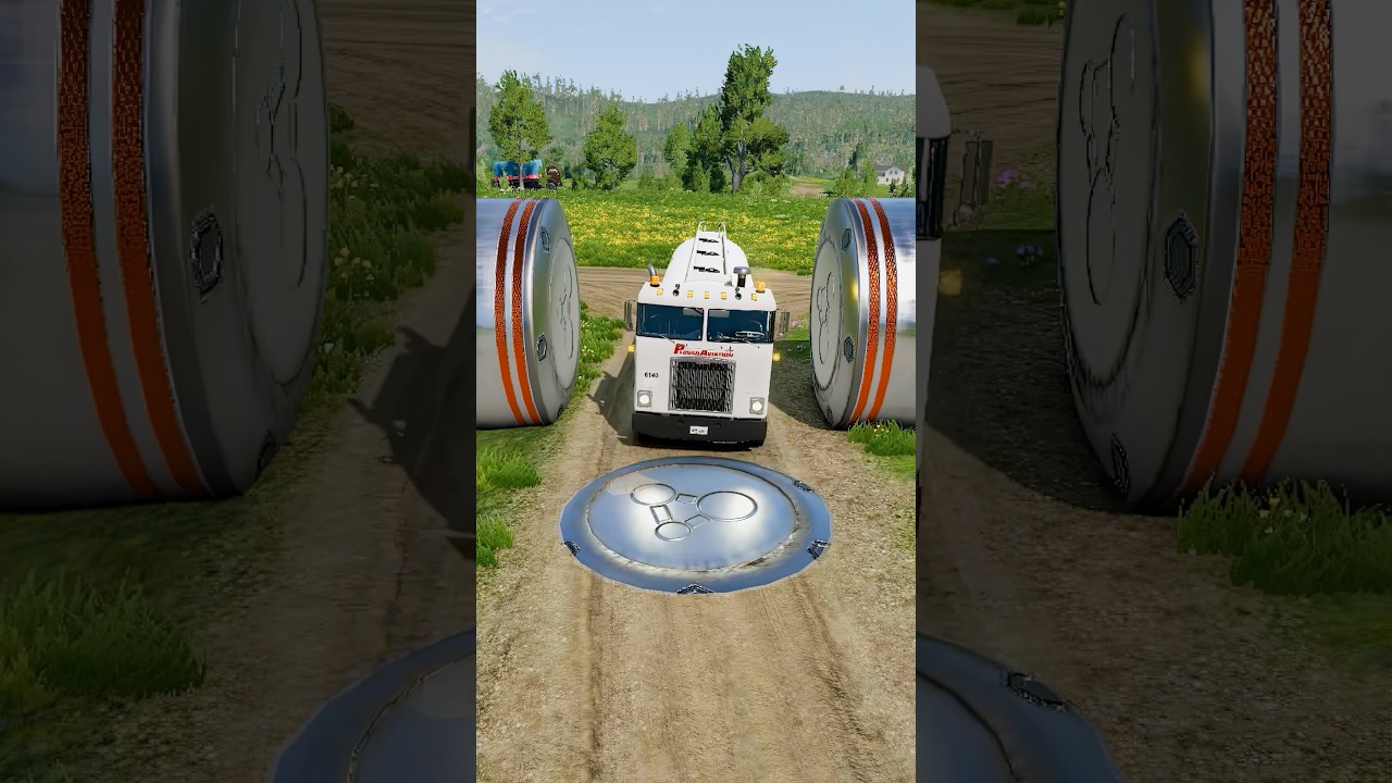 Cargo Truck | Tanker Bollards Crash #shorts #beamngdrive #bus