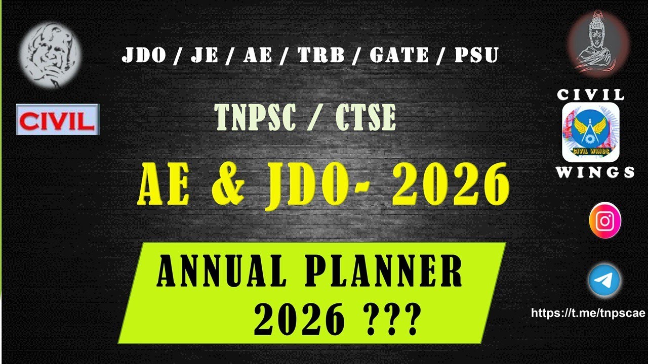 🎯🏃2026 - TNPSC ANNUAL PLANNER RELEASED |STUDY PLAN :TNPSC AE & JDO- CIVIL|🥇CIVIL WINGS🥇|