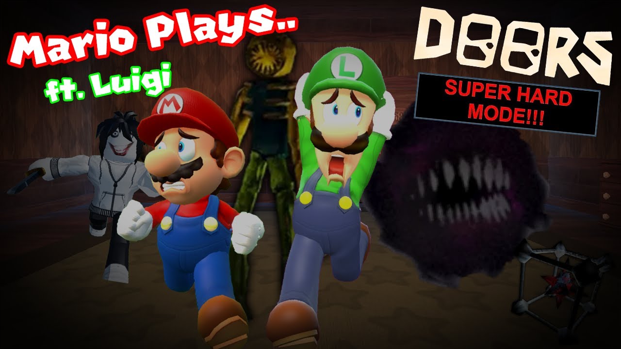 Mario Plays FV: Doors + Super Hard Mode! (ft. Luigi)