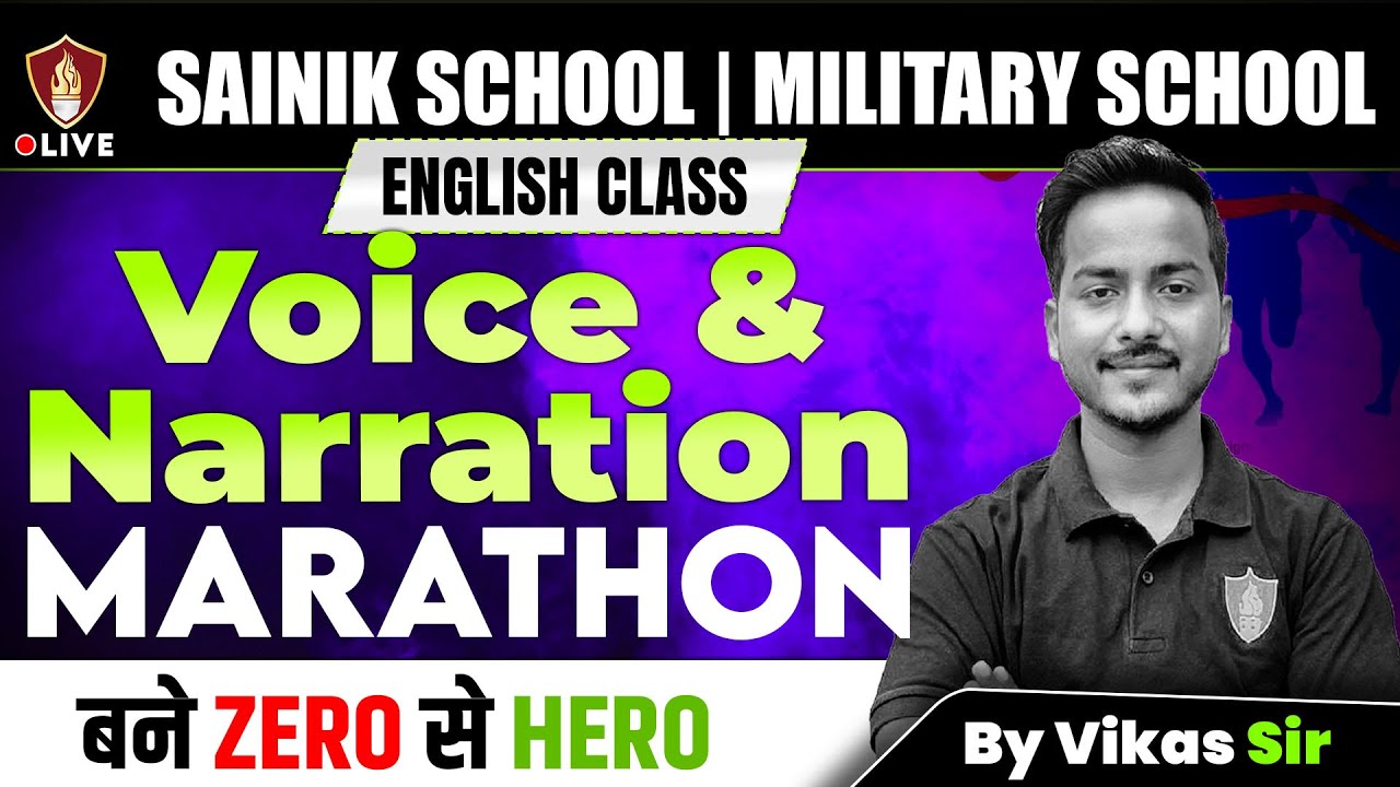 RMS Sainik School English Grammar Voice And Narration | AISSEE Preparation Class 6 & 9