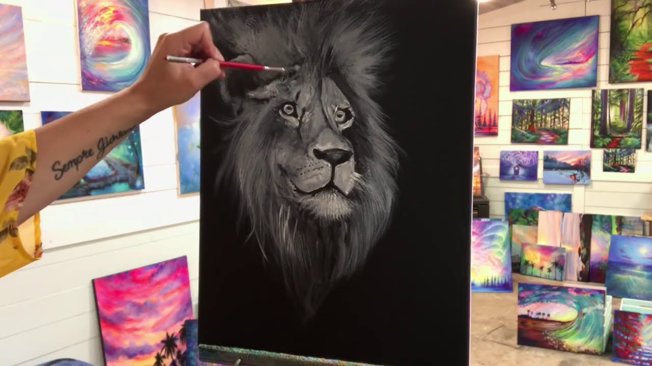 How To PAINT A LION 🎨 STEP BY STEP IN ACRYLIC