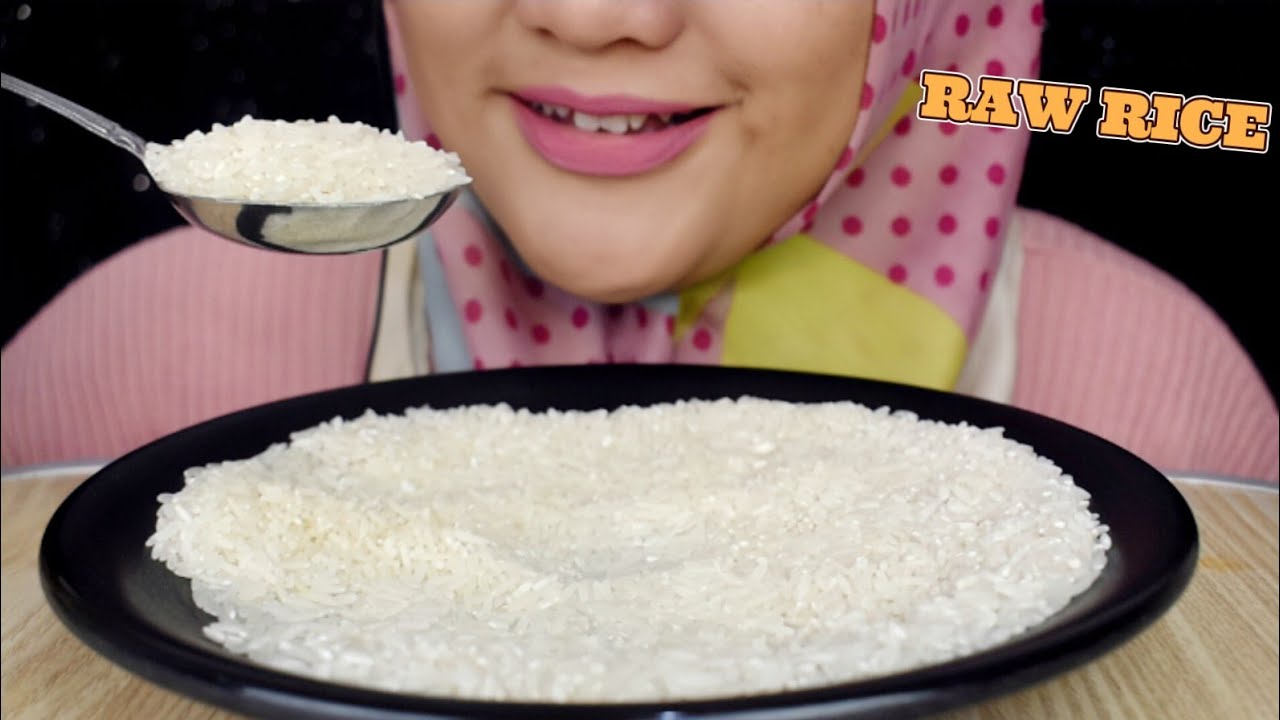 ASMR RAW EATING|| BERAS THAILAND MIX BERAS KEPALA | MAKAN BERAS MENTAH PAKE CENTANG | ASMR INDONESIA