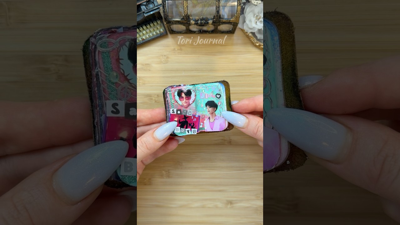 ASMR mini journal Jinu Saja Boys from Demon Hunters🎶🩵💕✨🎤🎼🎧|#asmr #diy #scrapbooking #journal