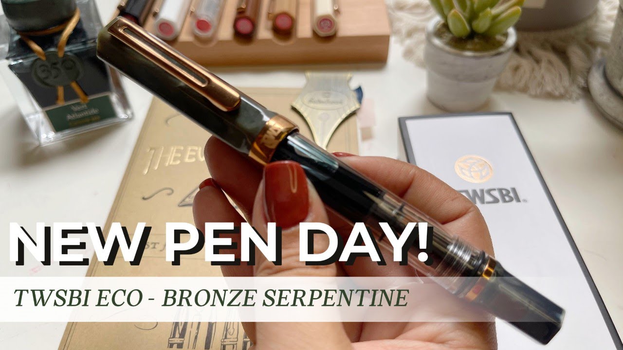 TWSBI ECO 🐍 Serpentine Bronze | New Pen Day ✨| Jacques Herbin Vert Atlantide Ink | Review #unboxing