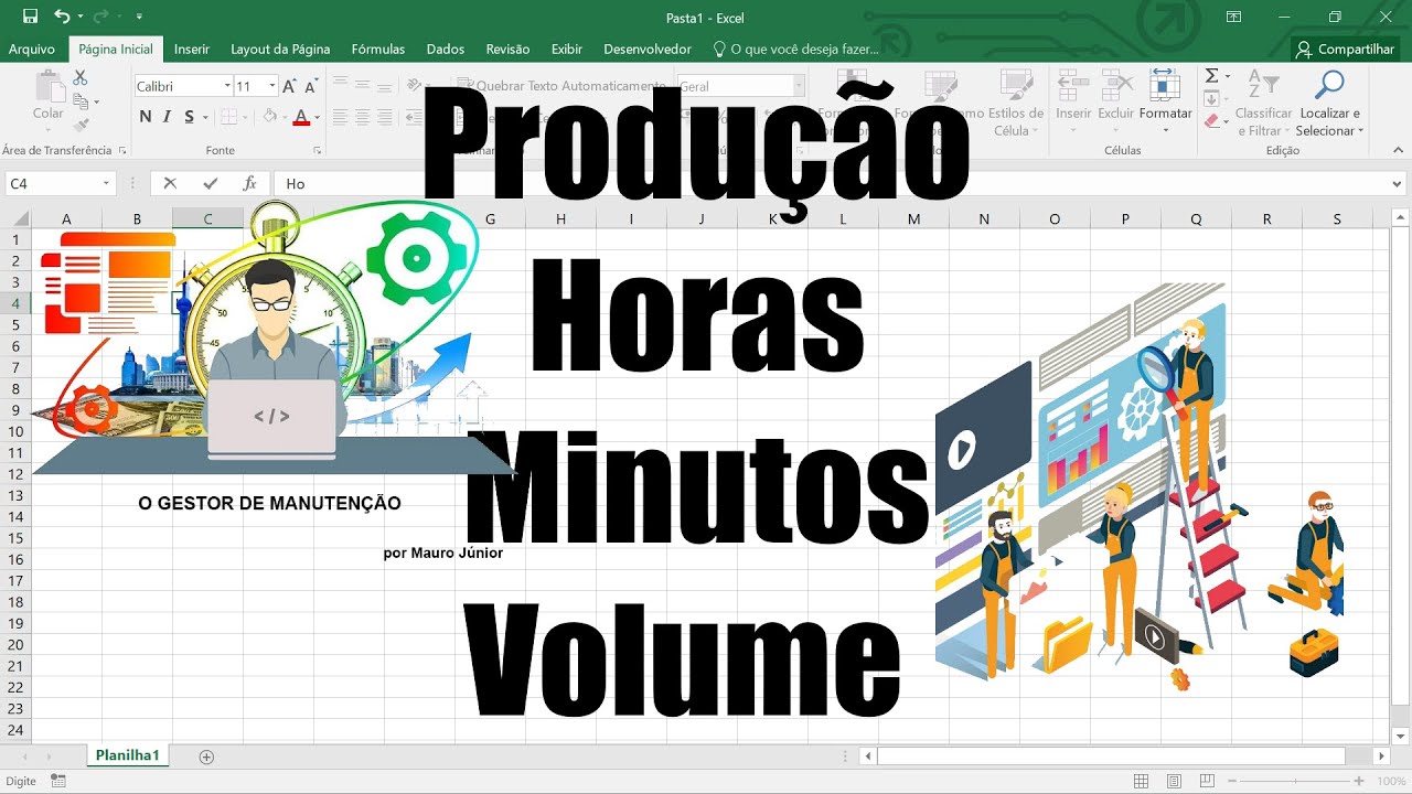 Calculo de eficiência de produção Excel