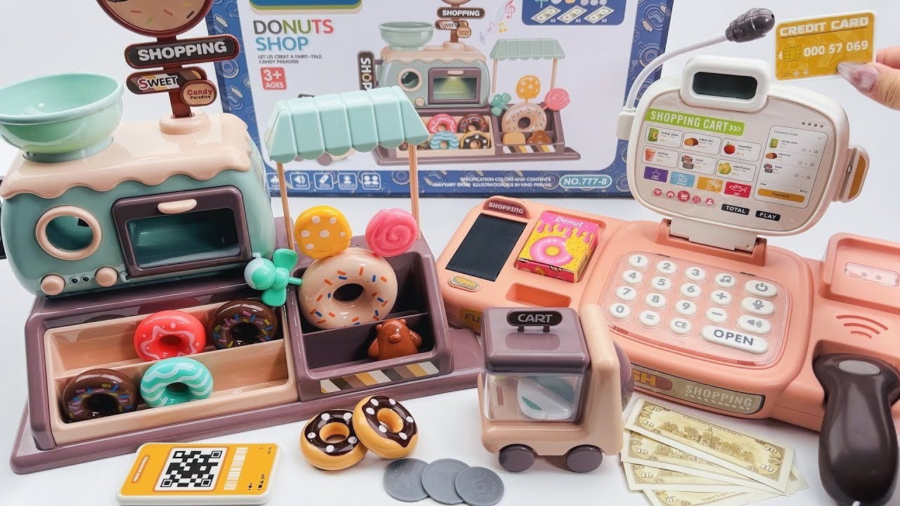 toy asmr | Satisfying Unboxing Donuts Store and Cash Register PlaySet ASMR 🍩💵 도넛 가게와 계산대 놀이세트 ASMR