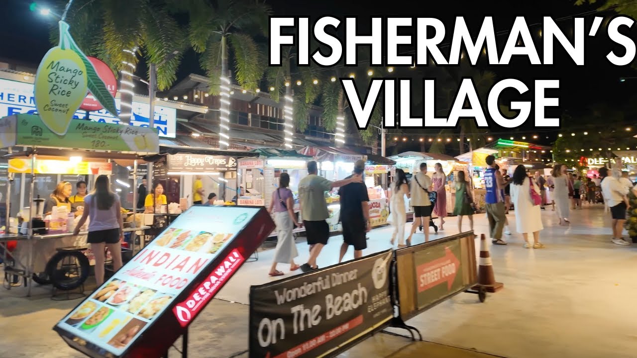Fisherman’s Village Night Walk (Koh Samui) | 4K • Binaural
