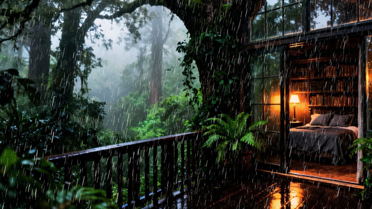 Rain sounds for sleeping 🌧️ Night Rain in Deep Forest: The Best Sound to Relax & Deep Sleep