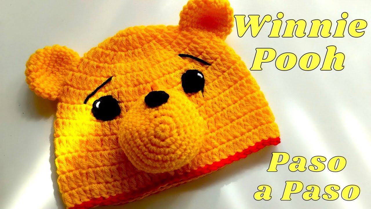 Gorro de Winnie Pooh Osito tejido a crochet bebe niño paso a paso