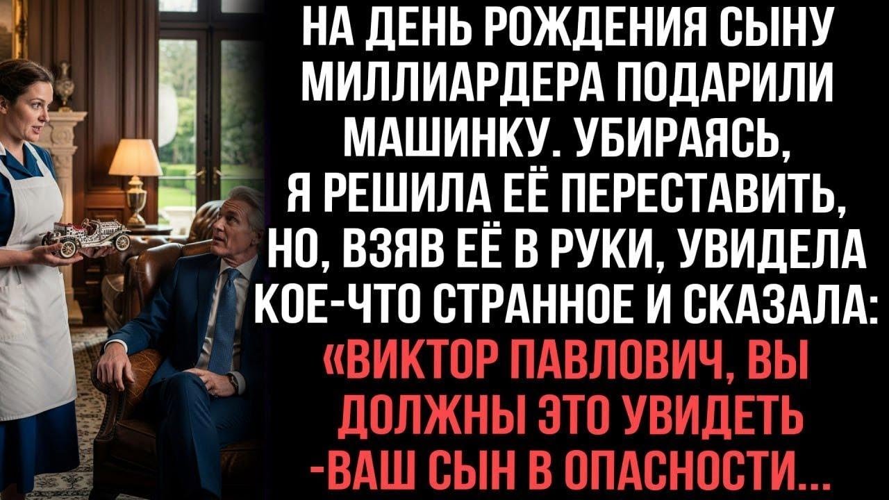 Сыну миллиардера подарили машинку.Переставляя её, я увидела нечто странное«Виктор, сын в опасности!