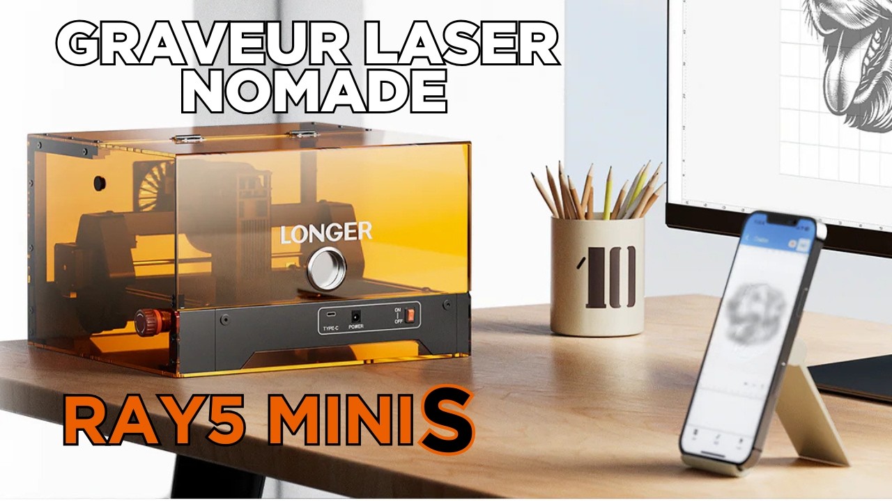 A 141€ le Nouveau LONGER Ray5 MiniS Laser Engraver 2,5W avec enclos, dispo aussi en 3,5W & 5W