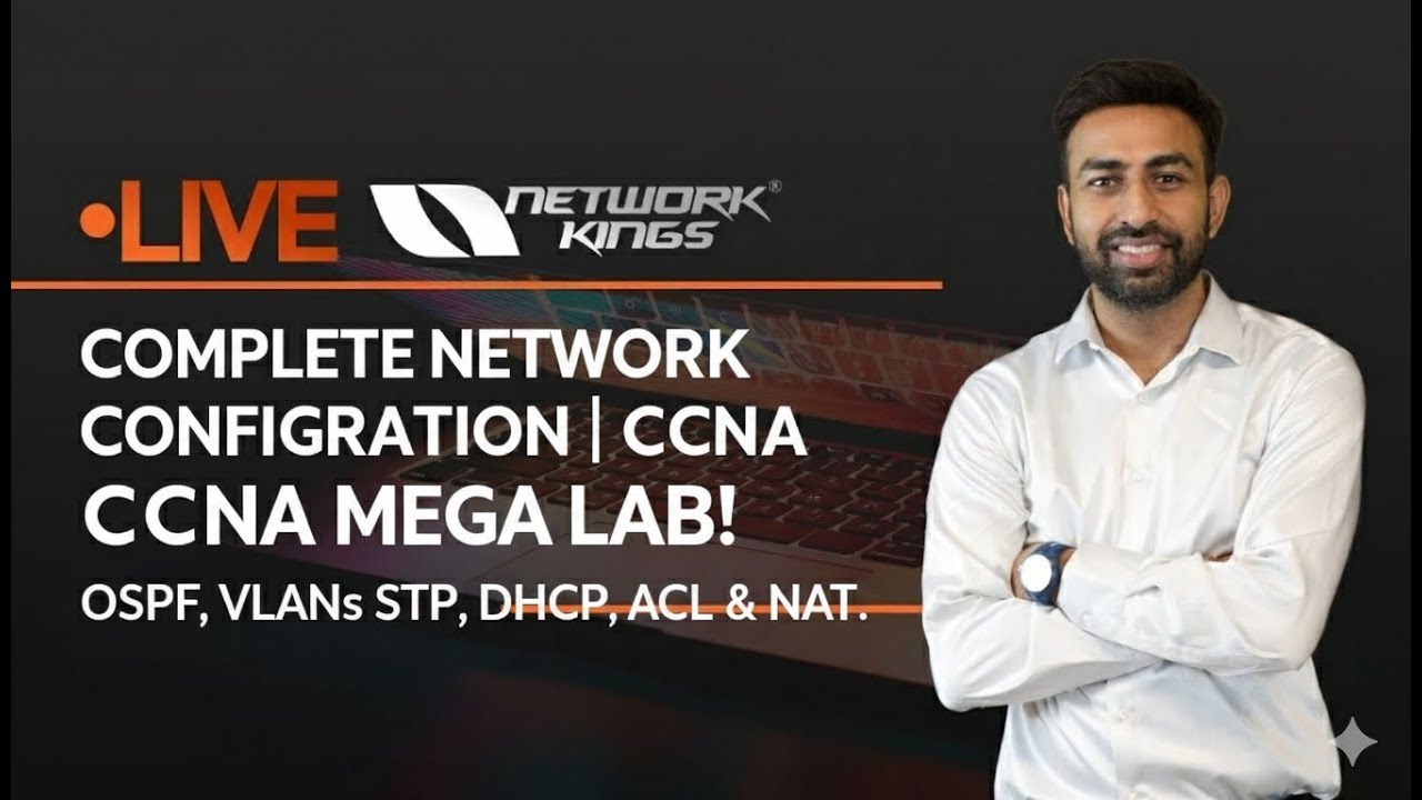 Complete Network Configuration | CCNA Mega Lab! | OSPF, VLANs, STP, DHCP, ACL & NAT.