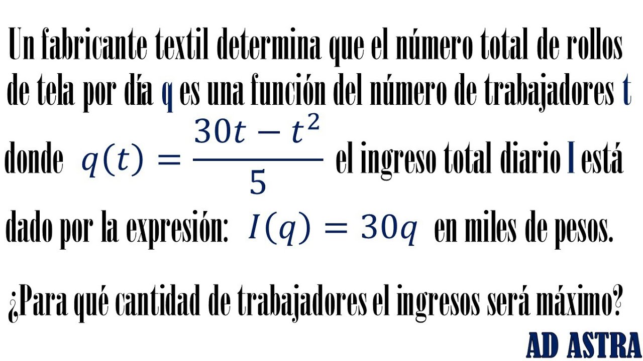 INGRESO MÁXIMO en FUNCIÓN del número de TRABAJADORES