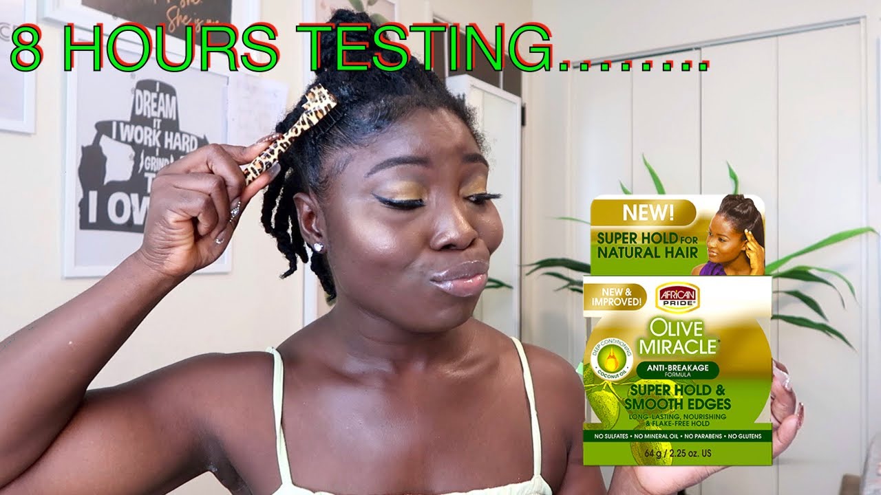 I TRED African Pride OLIVE MIRACLE'S SUPER HOLD & SMOOTH EDGE CONTROL ON MY NATURAL 4C HAIR: HOW TO