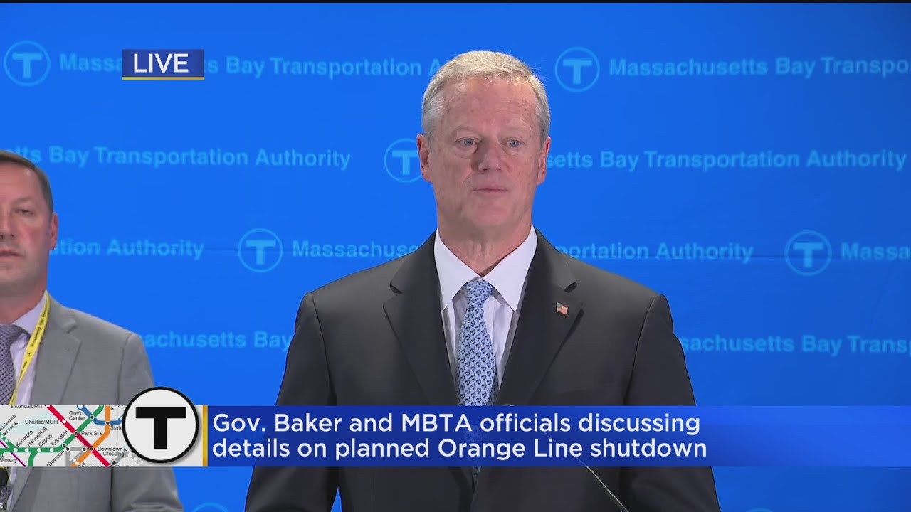 Gov. Charlie Baker answers questions ahead of MBTA Orange Line shutdown