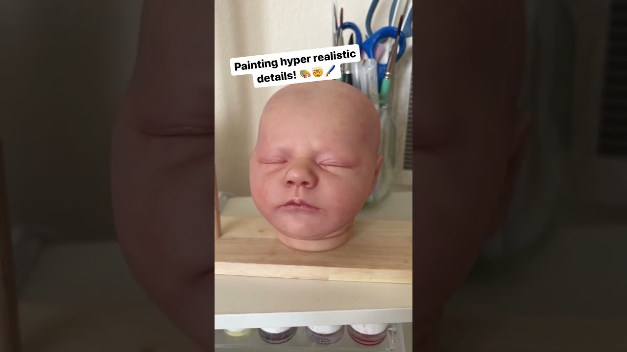 Painting HYPER REALISTIC DETAILS on Custom Reborn Baby Doll #reborns #rebornbaby #shorts