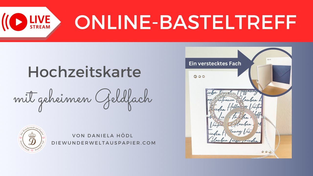Hochzeitskarte mit geheimen Geldfach #anleitung #schrittfürschritt #hochzeit #basteln #diy #stempeln