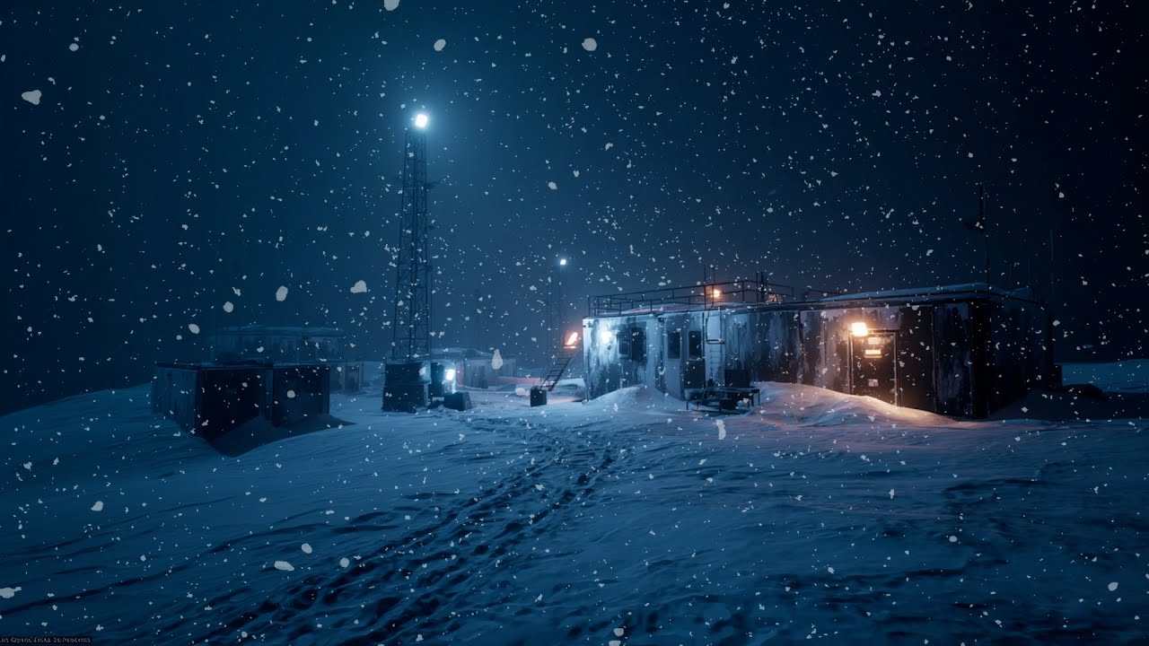 Arctic Research Base Blizzard | Heavy Snowfall & Wind Sounds for Deep Sleep & Relaxation